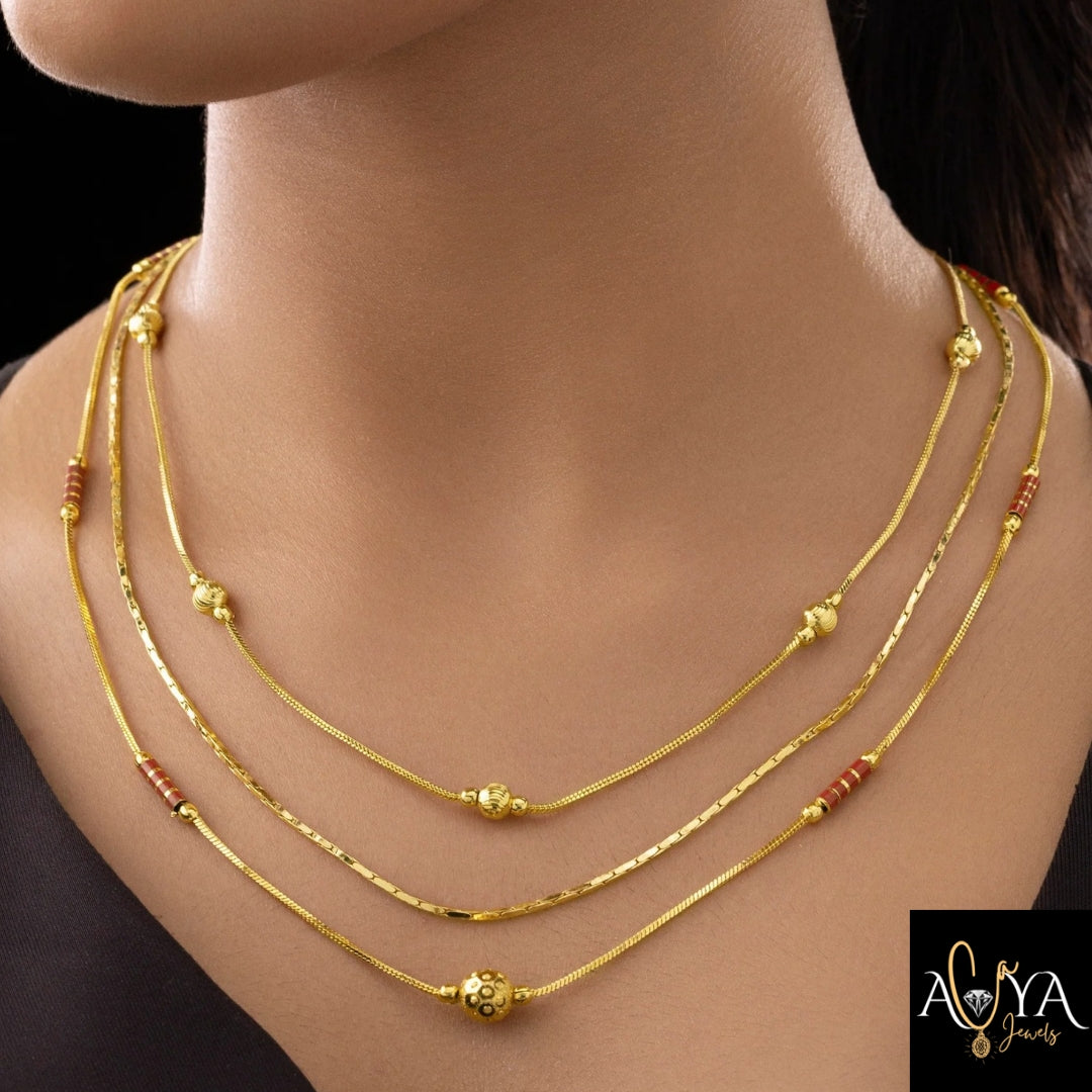 Triple-Layer Gold-Plated Necklace