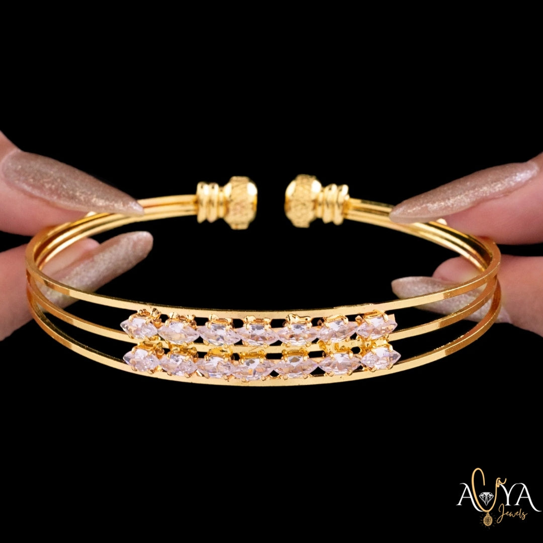 Crystal Double Line Bracelet (Adjustable Size)