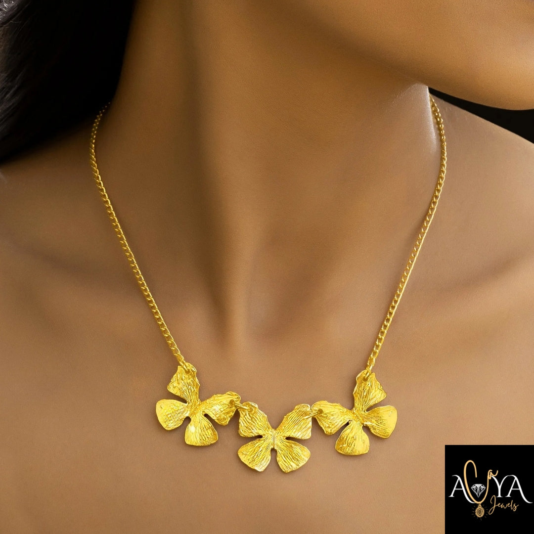 Butterflies Necklace Set With Earrings
