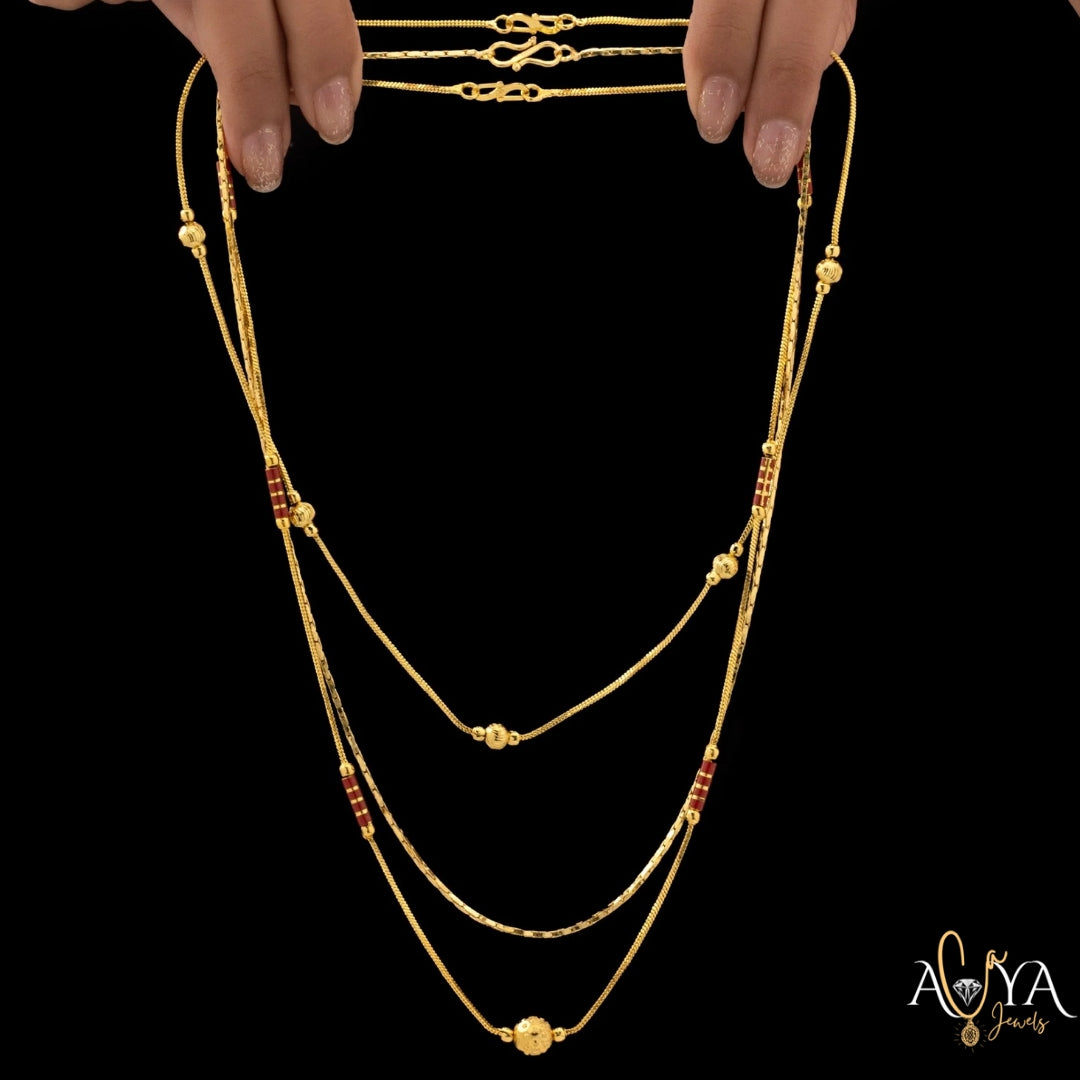 Triple-Layer Gold-Plated Necklace