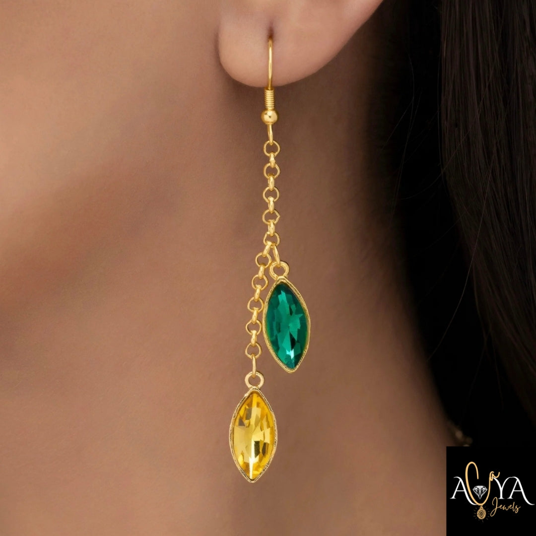Multicoloured Crystal Necklace Set With Earrings
