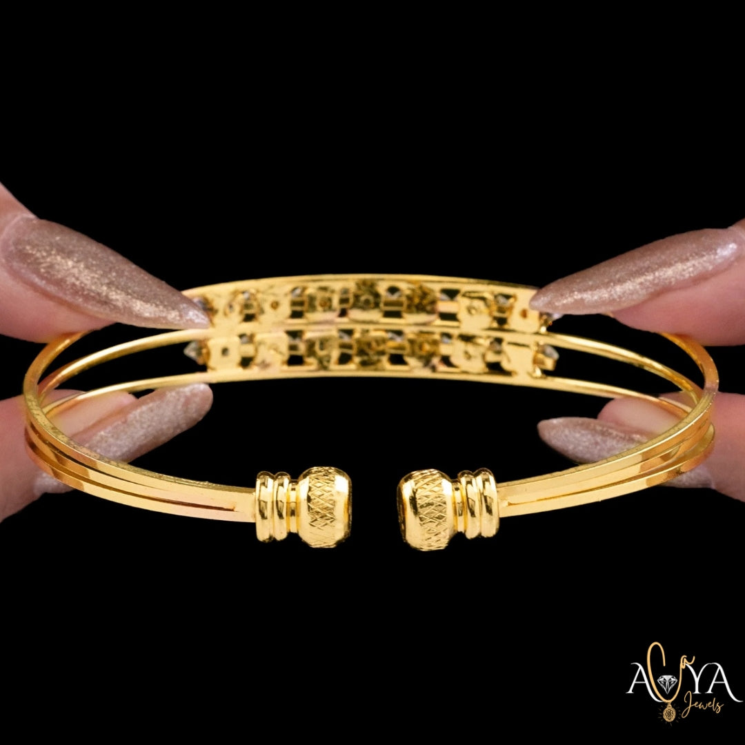 Crystal Double Line Bracelet (Adjustable Size)