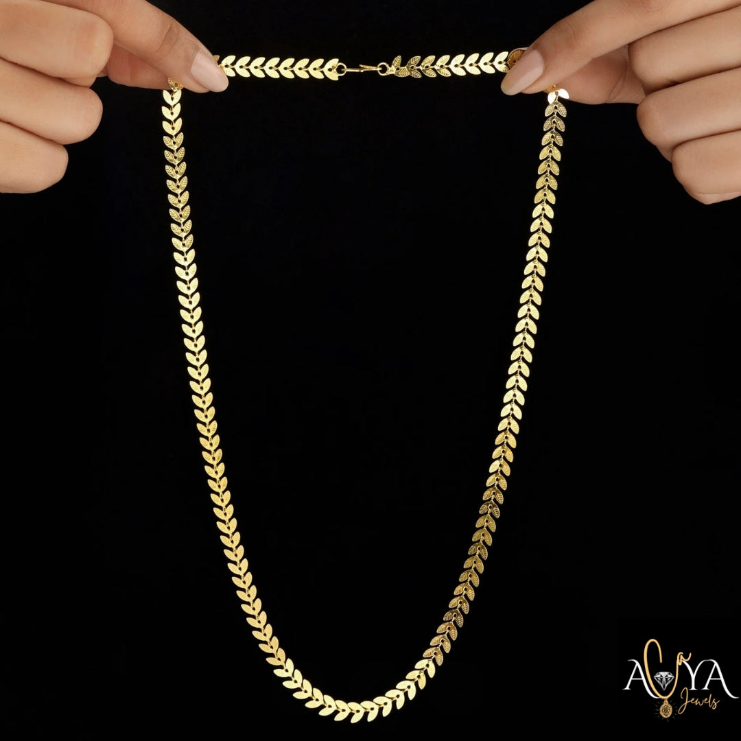 Double Layer Chevron Chain With Shell Charms