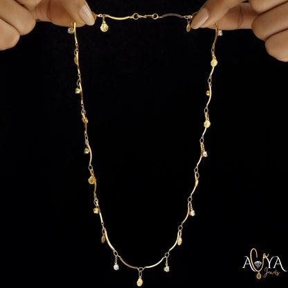 Double Layer Chevron Chain With Shell Charms