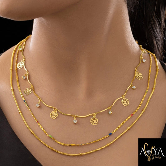 Triple-Layer Golden Chain Necklace