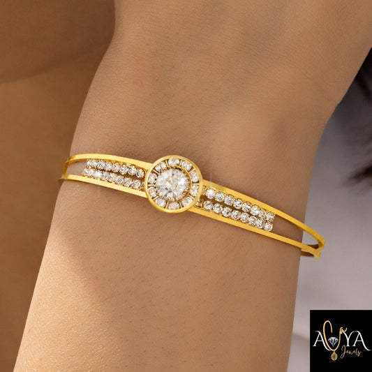Crystals Bangle Bracelet (Adjustable Size)