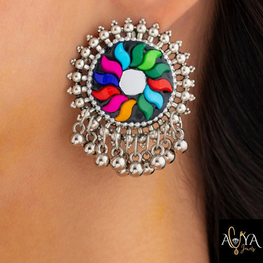 Majestic Multi-Hued Flower Earrings