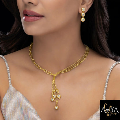 Crystal Necklace Set With Earrings