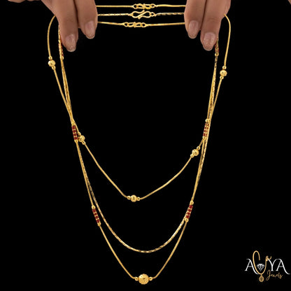 Triple-Layer Gold-Plated Necklace