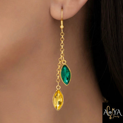 Multicoloured Crystal Necklace Set With Earrings
