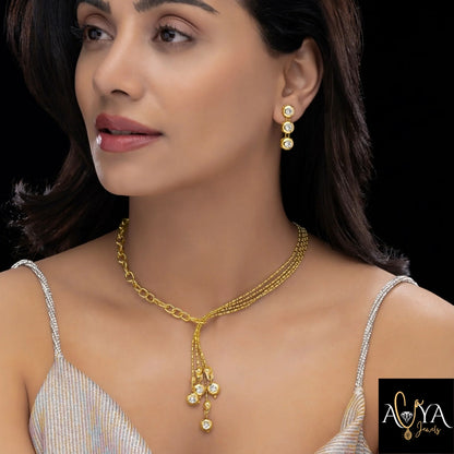 Crystal Necklace Set With Earrings
