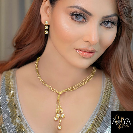 Crystal Necklace Set With Earrings
