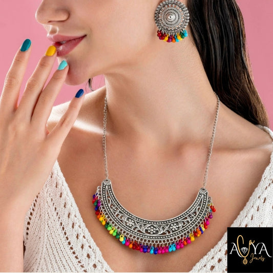 Vintage Necklace Set With Earrings