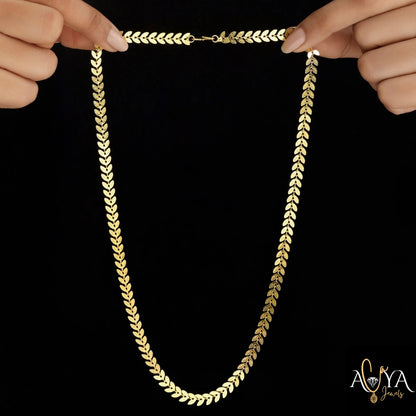 Double Layer Chevron Chain With Shell Charms